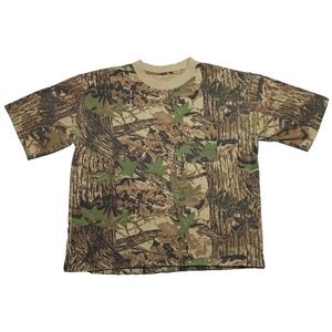 Vintage Camo Shirt XXL RealTree Single Stitch Pocket Ringer Hunting Country 90s